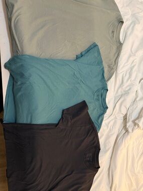 3-Pack Crew Neck Tees in Sage, Teal, and Charcoal